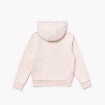 Lacoste SPORT Tennis Zippered Fleece Sweatshirt - Mikiny Dětské Světle Růžové / Šedé | CZ-AuxGXi